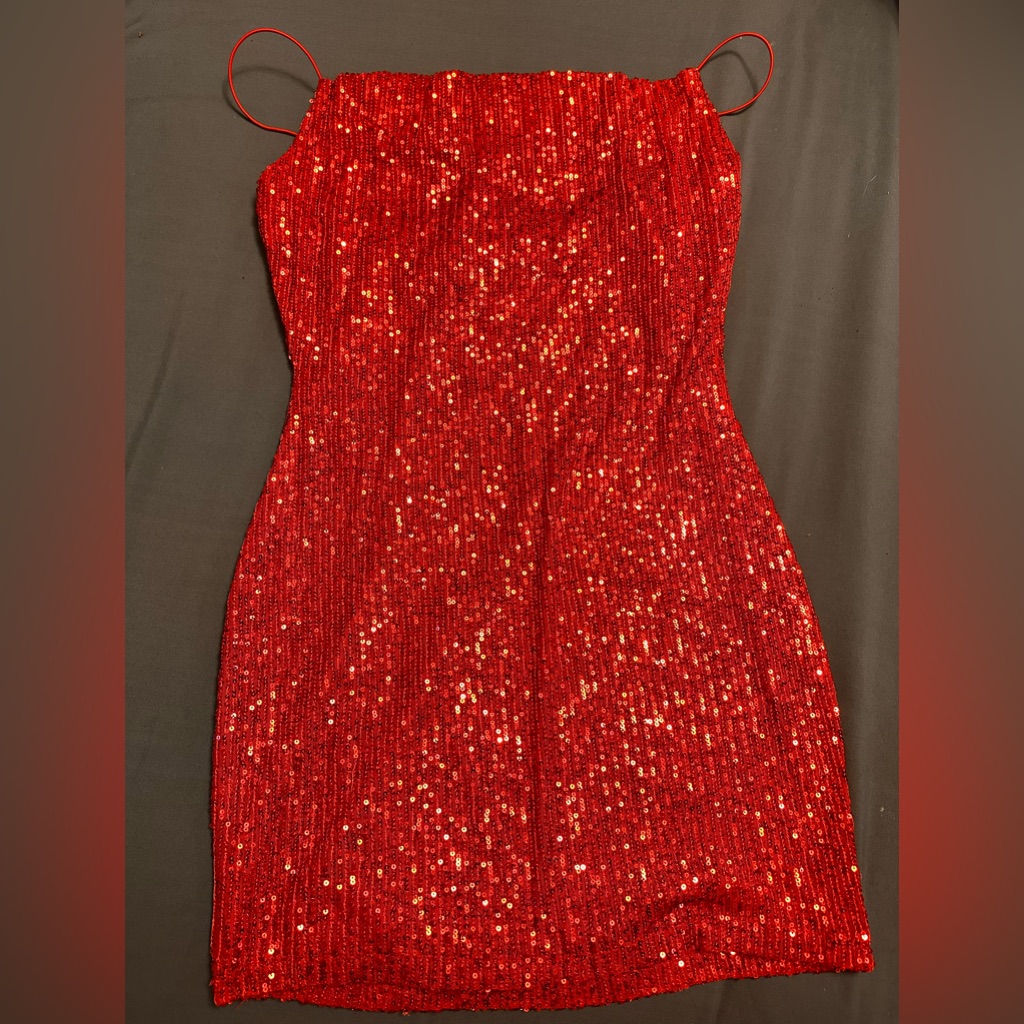 Red Sequin Bodycon Dress